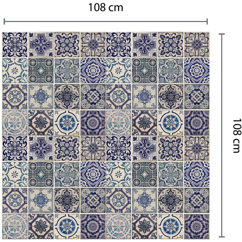 Walplus Spanish Blue Tile Pattern Self-Adhesive Decal Wallpaper Image 6