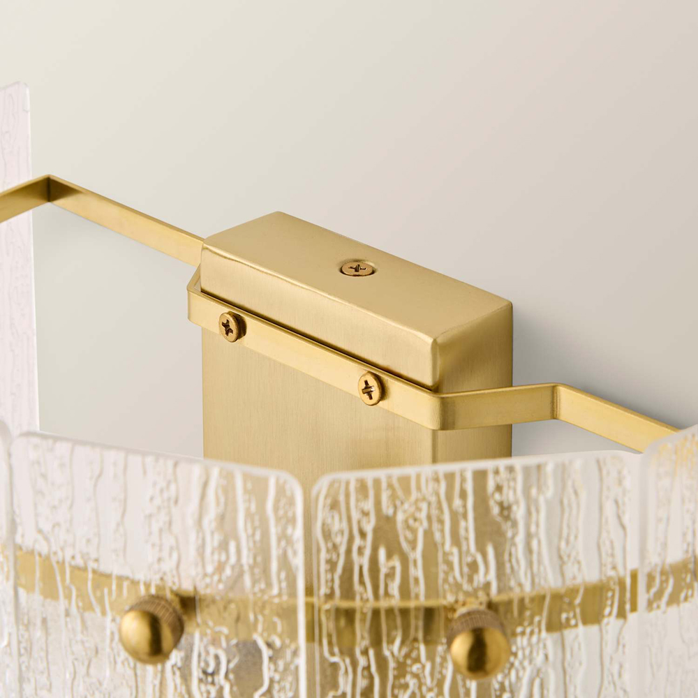 ValueLights Darcy Frosted Acrylic Shade Brushed Gold Wall Light with Bulb Image 5