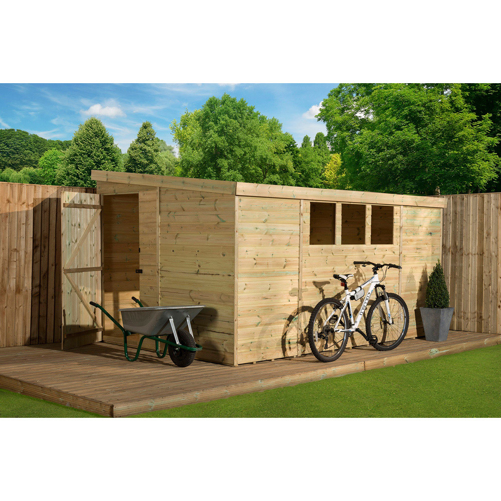 Empire Sheds 3000 12 x 8ft Tongue and Groove Wooden Pent Garden Shed Image 3