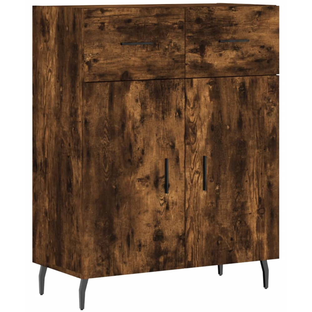 vidaXL 2 Door 2 Drawer Smoked Oak Sideboard Image 2