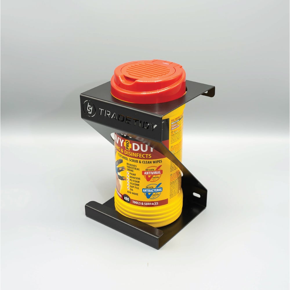 TradeTidy 2 Piece Black Steel Silicone Tube and Wipes Holder Set Image 4