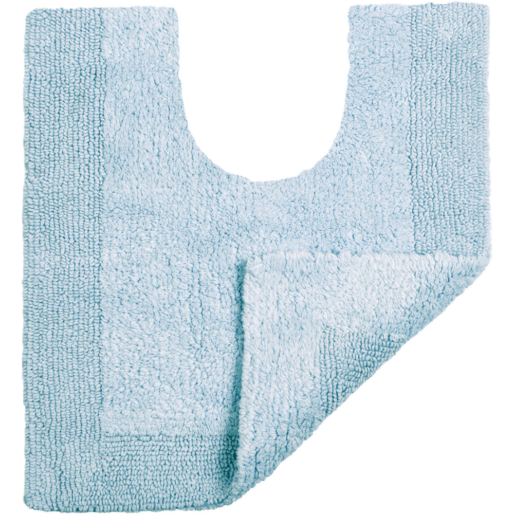 Allure Bath Fashions Elegance Baby Blue Reversible Pedestal Mat 53 x 55cm Image 3