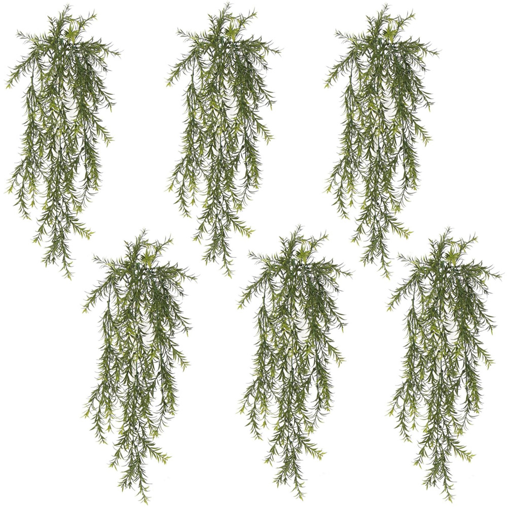 Leaf Spider Fern Hanging UV and Fire Resistant Artificial Plant 78cm 6 Pack Image 1