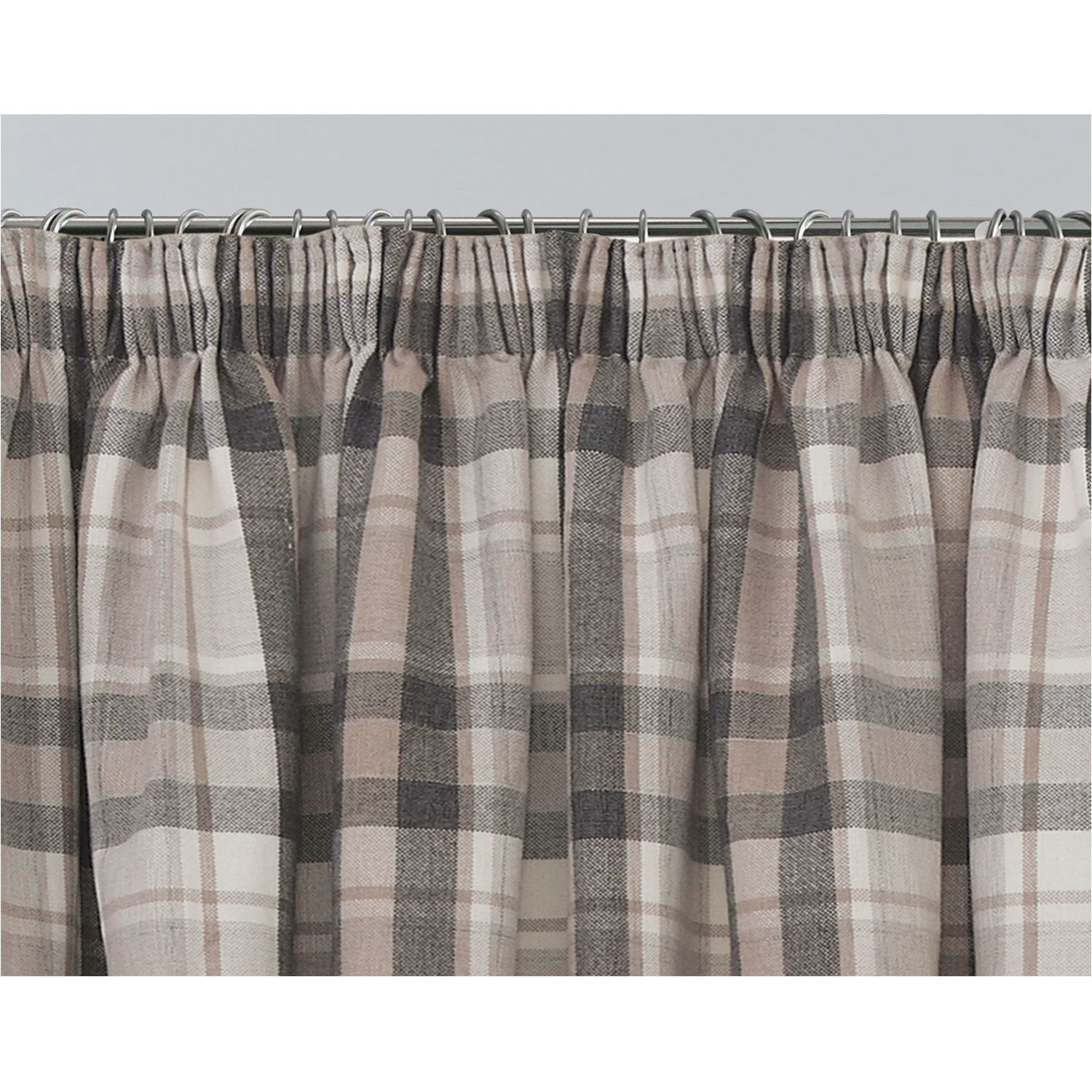 Divante Highbury Natural Check Natural Curtains 229cm Image 3