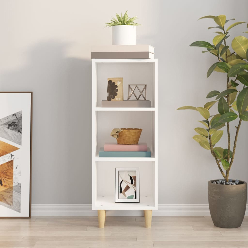 vidaXL 3 Shelf White Sideboard Image 7
