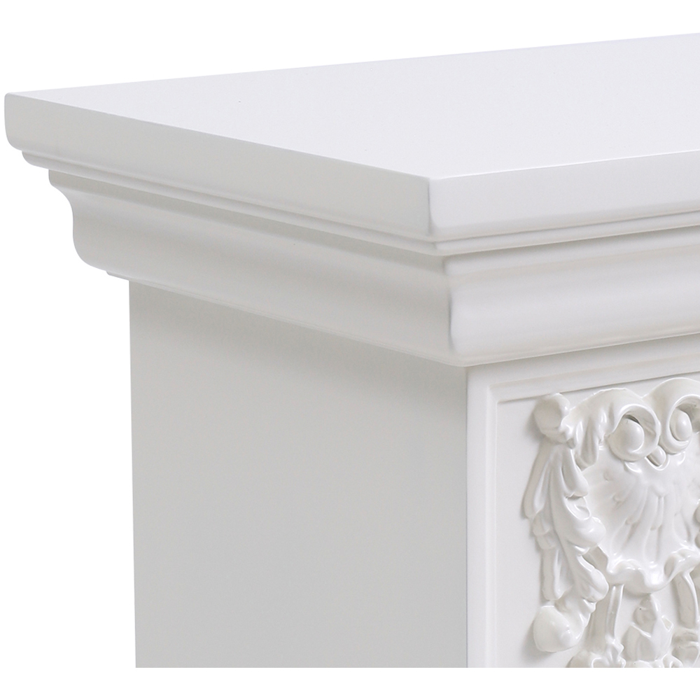 Living and Home 7 Flame Colour Natural Resin Carved TV Stand Electric Fireplace with Remote Image 4