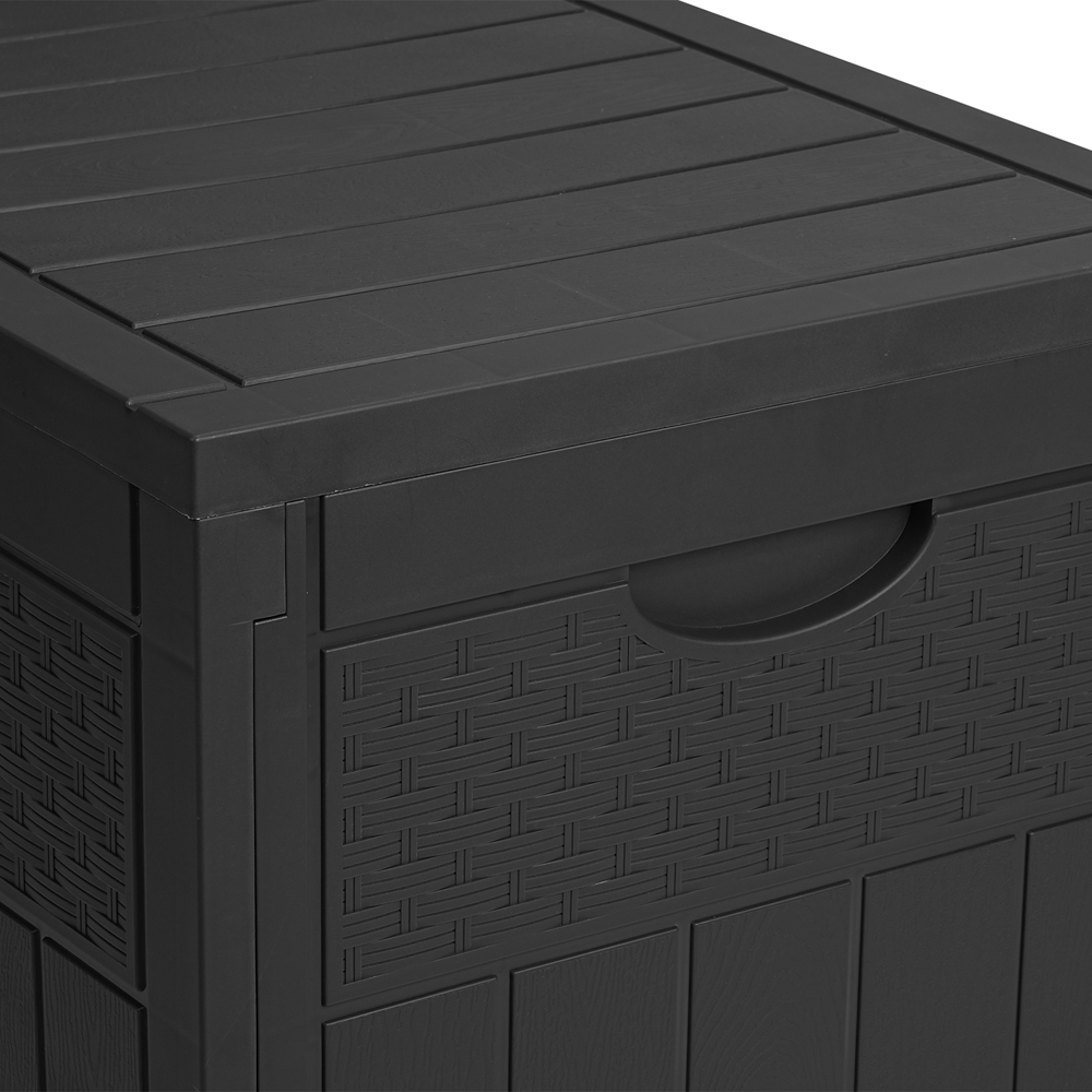 Living and Home Black Waterproof Rattan Texture Storage Box 126L Image 6
