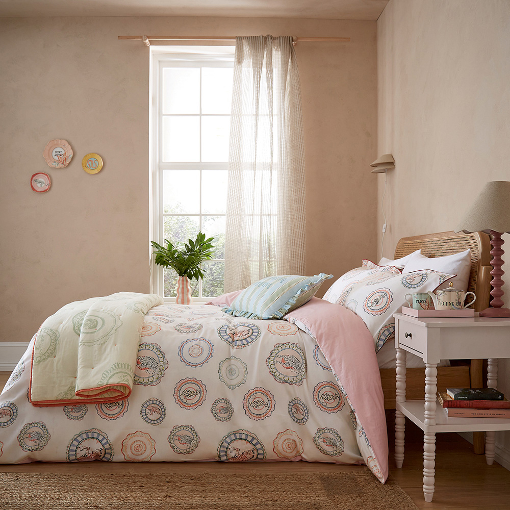 Yvonne Ellen Single Multicolour Vintage Plates Duvet Set Image 5