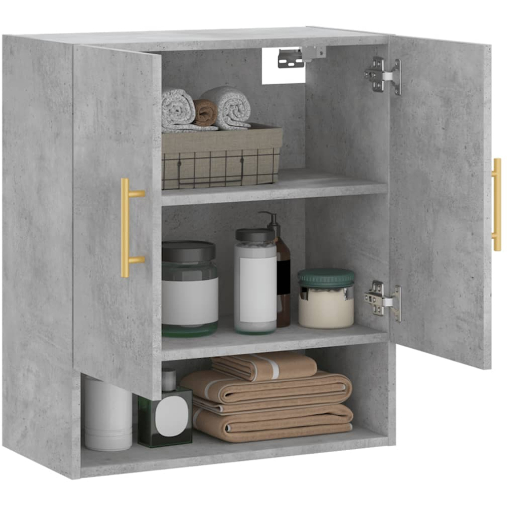 vidaXL 2 Door Single Shelf Concrete Grey Wall Cabinet Image 4
