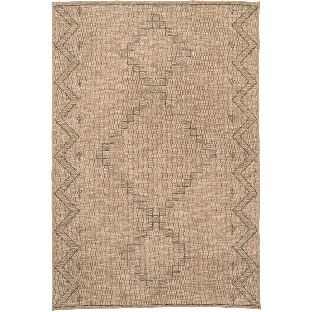 Kukoon Alva Neutral and Black Flat Geometric Rug 80 x 150cm Image 2