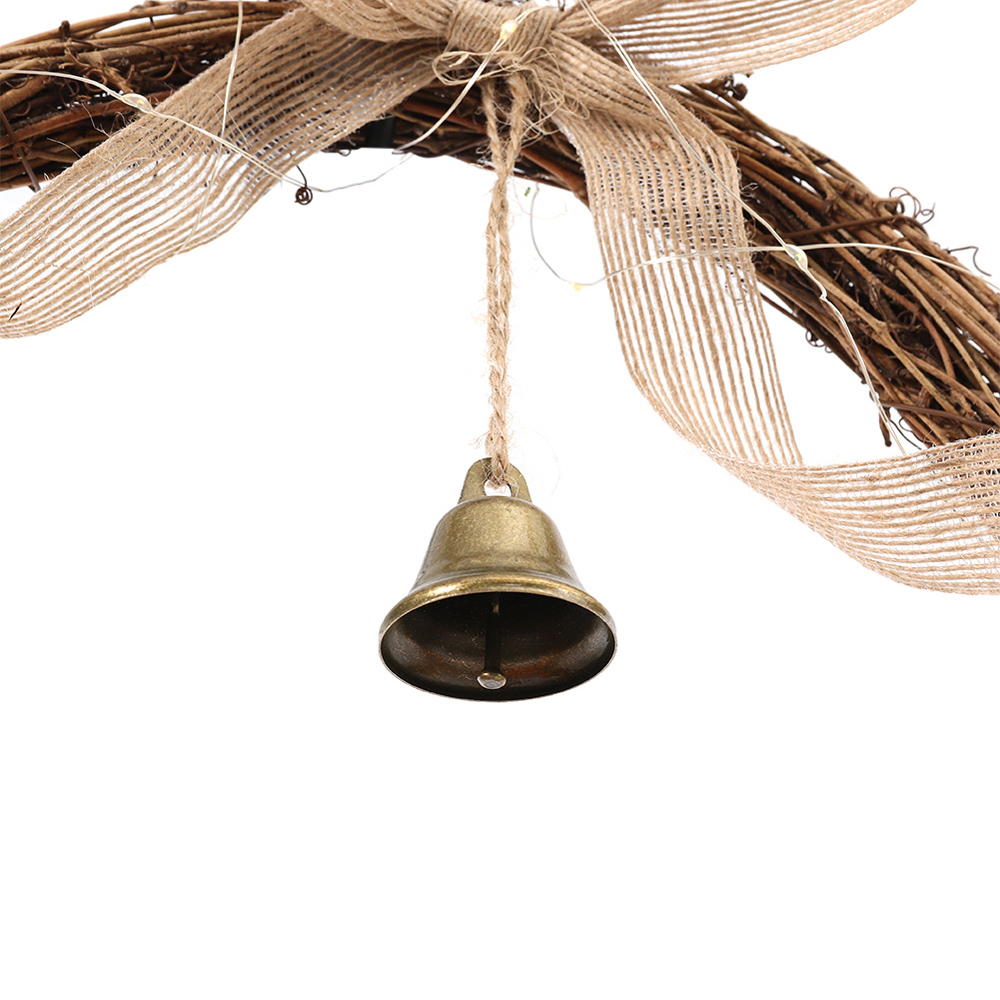 Living and Home LED Wreath with Maple Leaves Pumpkins Berries and Bell 40cm Image 5