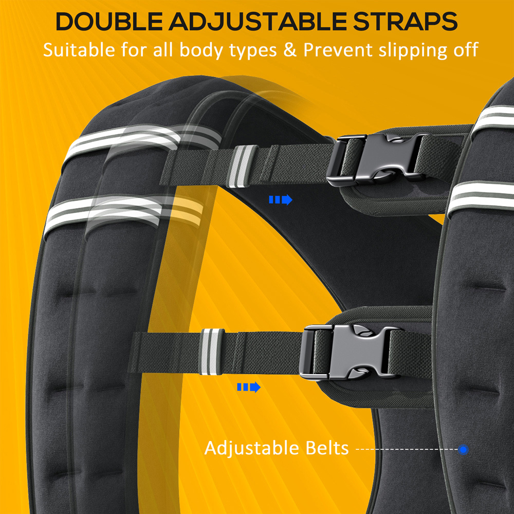 HOMCOM 10kg Adjustable Weighted Vest with Pocket and Reflective Strips Image 6