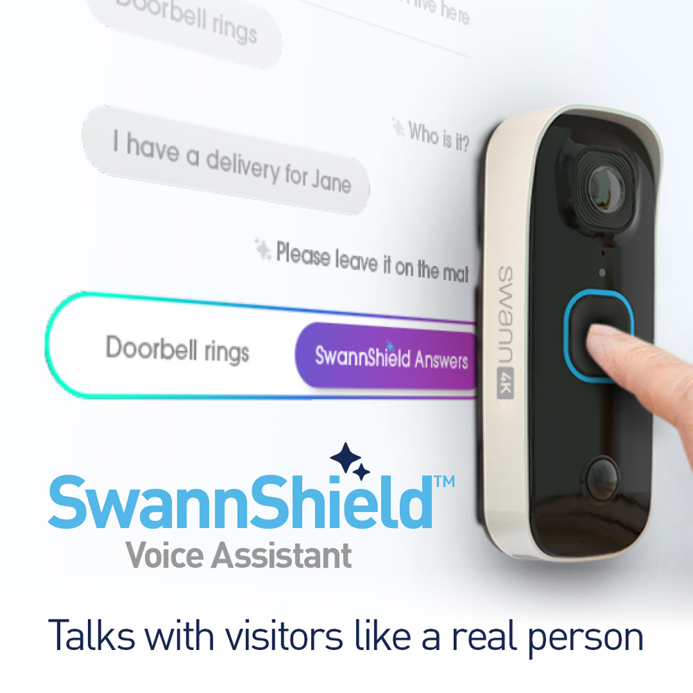 Swann Buddy 4K Wireless 165 Degree View Angle Wi-Fi Video Doorbell and Chime with 2 Way Audio 32GB Image 7