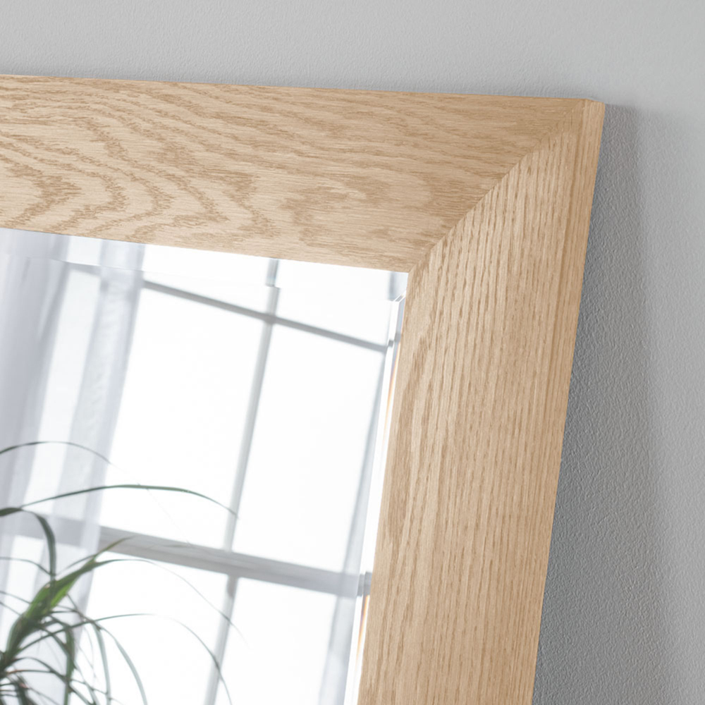 Yearn Bevelled Oak Effect Framed Wall Mirror 63 x 78cm Image 3