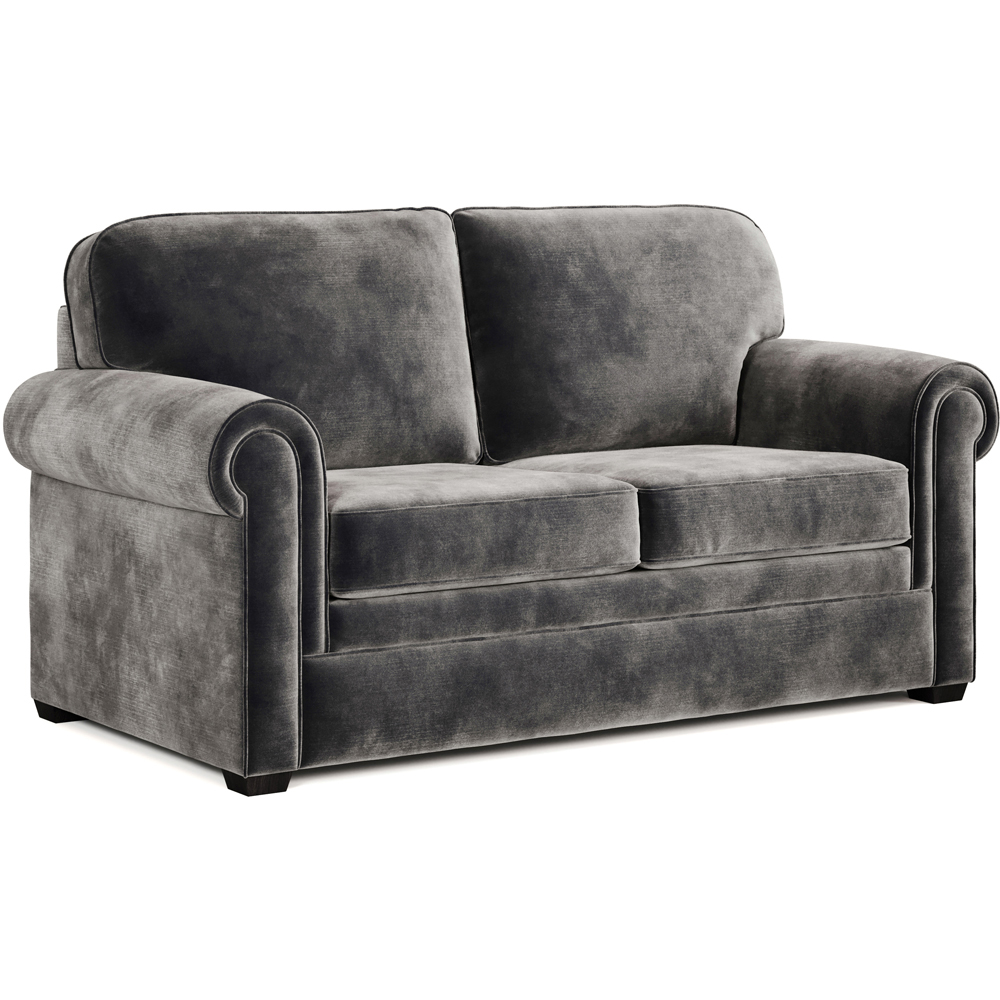 Jay-Be Heritage 2 Seater Luxe Velvet Steel Sofa Bed with e-Pocket Mattress Image 2