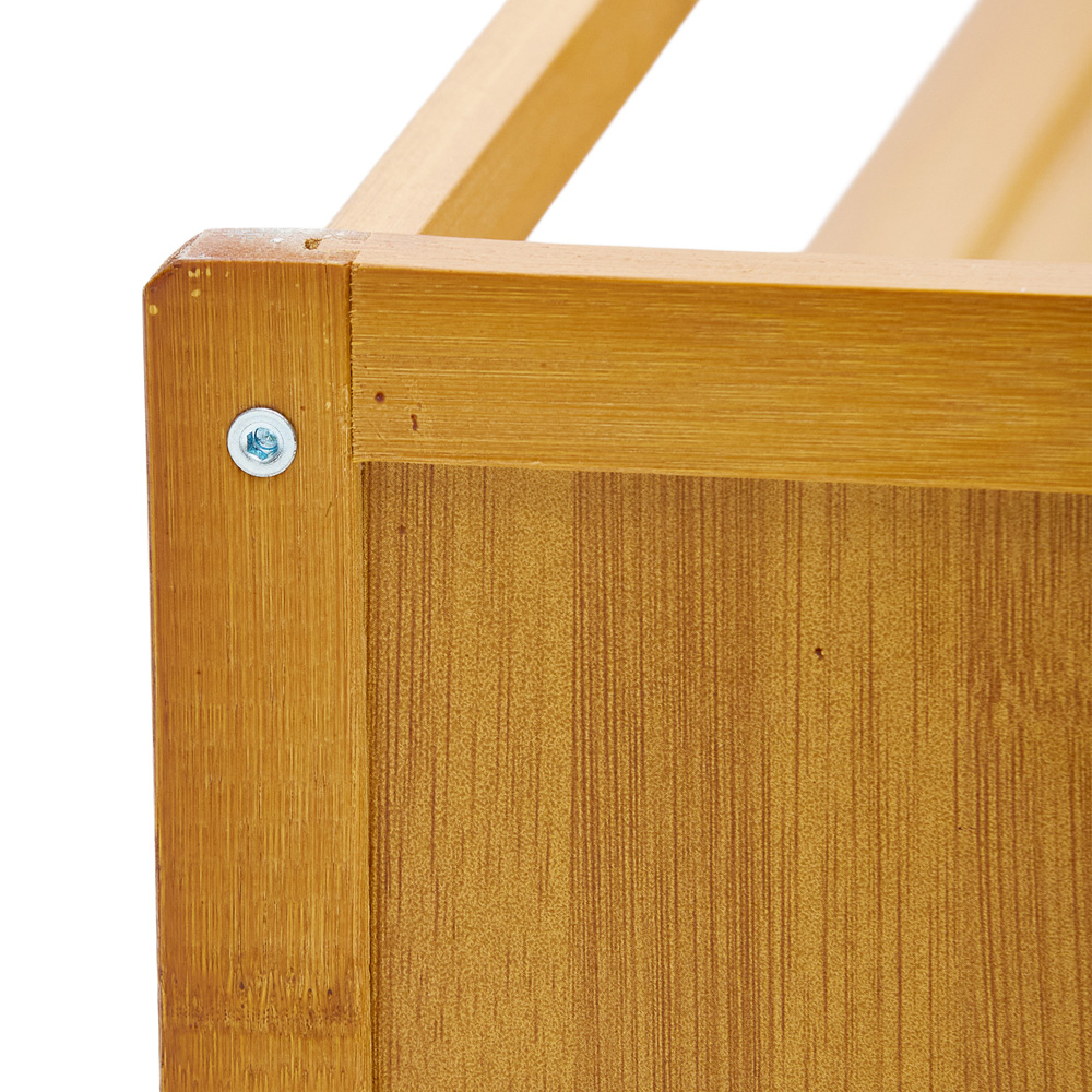 Living and Home Single Drawer 3 Shelf Natural Bamboo Desktop Bookshelf Image 4