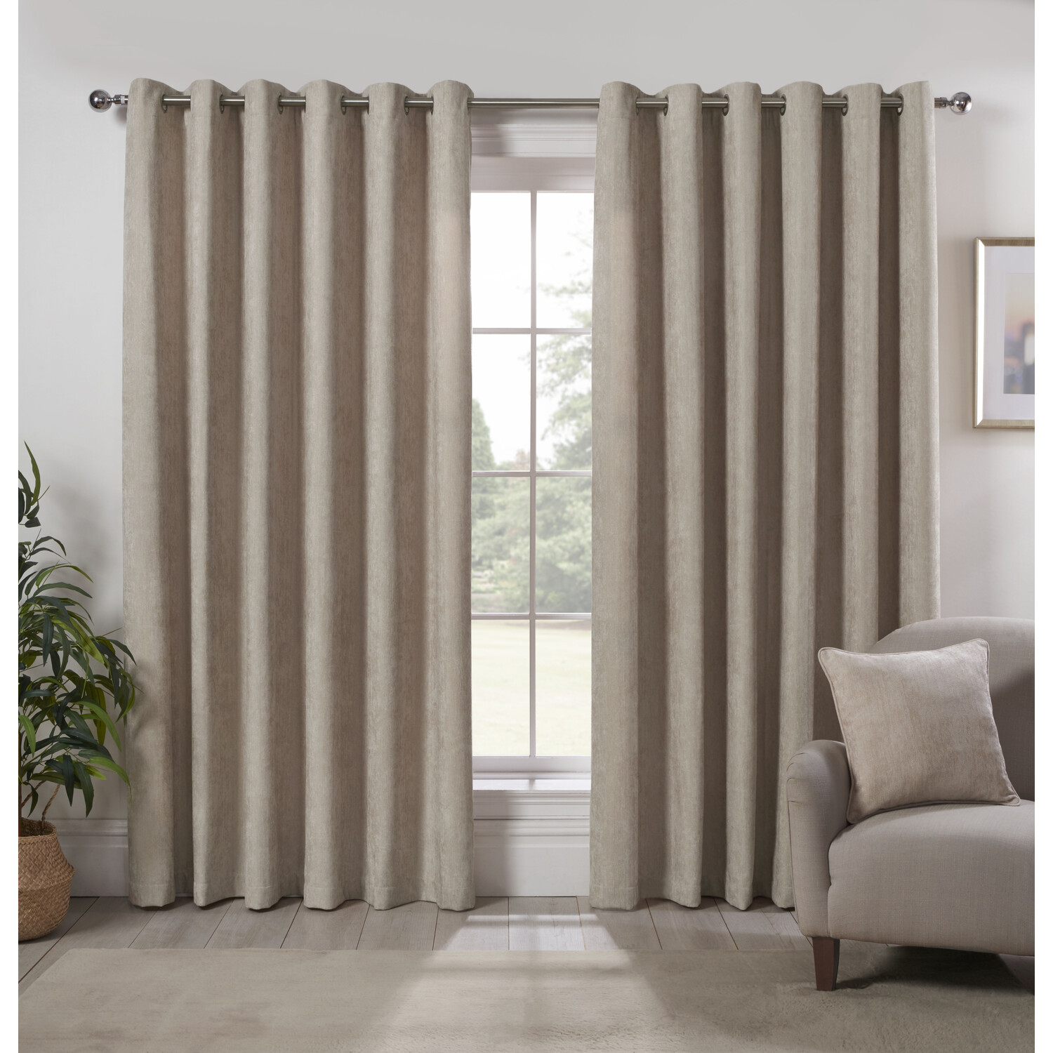 Divante Alden Natural Thermal Curtains 229 x 168cm Image 2