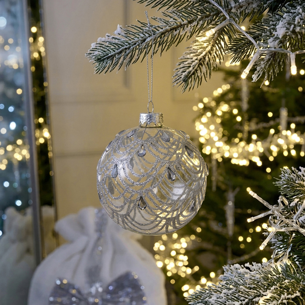Silver Embellished Bauble Image 2