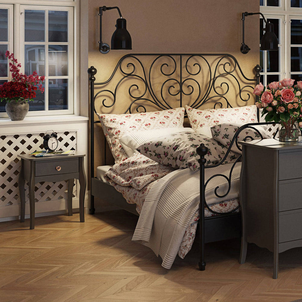 Furniture to Go Baroque Single Drawer Folkestone Grey Nightstand Image 6