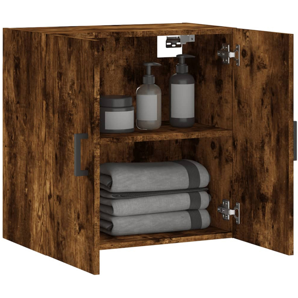 vidaXL 2 Door Smoked Oak Wall Cabinet Image 4