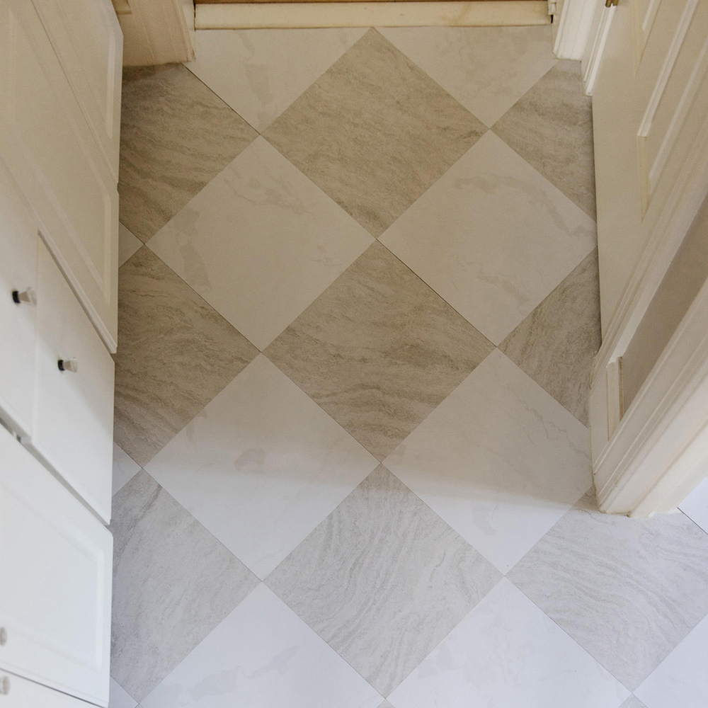Floorpops Bonneville Beige and White Peel and Stick Floor Tile 30.48 x 30.48cm 10 Pack Image 1