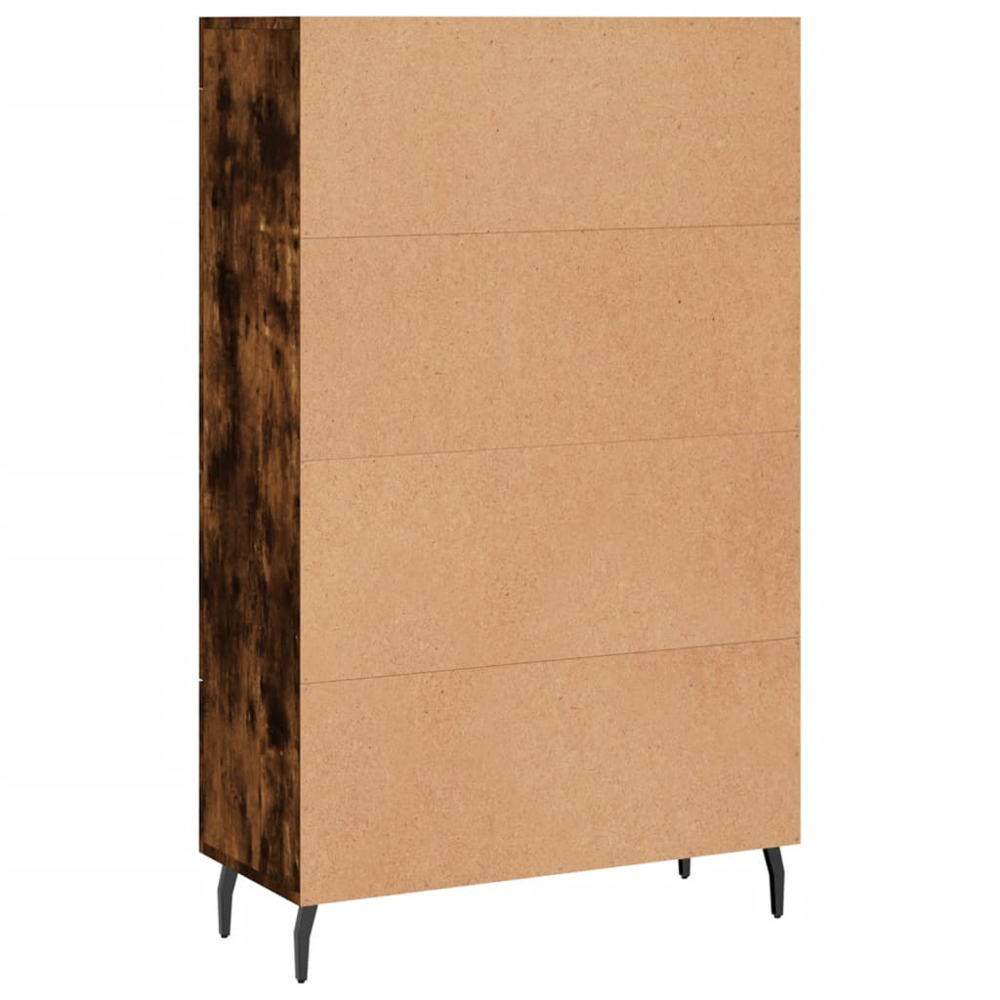 vidaXL 2 Door Single Drawer Smoked Oak Highboard Image 8