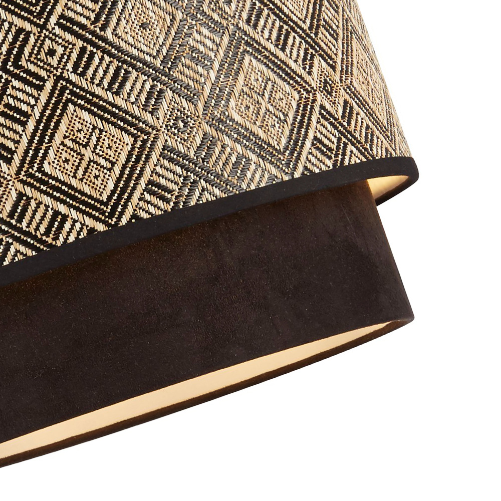 Lighting Collection Harper 2 Tier Black Ceiling Lamp Shade 37cm Image 4