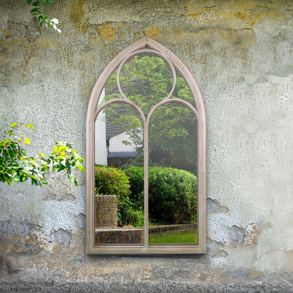 MirrorOutlet Somerley Stone Chapel Arched Garden Mirror 112 x 61cm Image 5