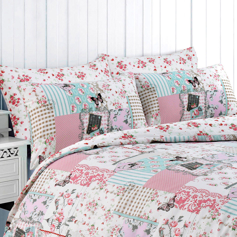 Velosso King Size Multicolour Boutique Design Patchwork Reversible Duvet Cover Set Image 2
