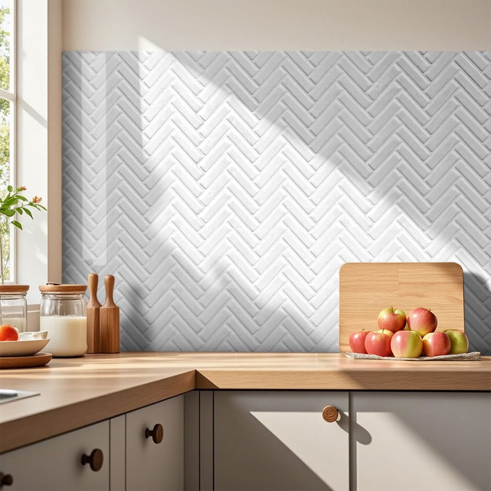 Living and Home White and Grey Self Adhesive Wall Sticker 10 Pack Image 1