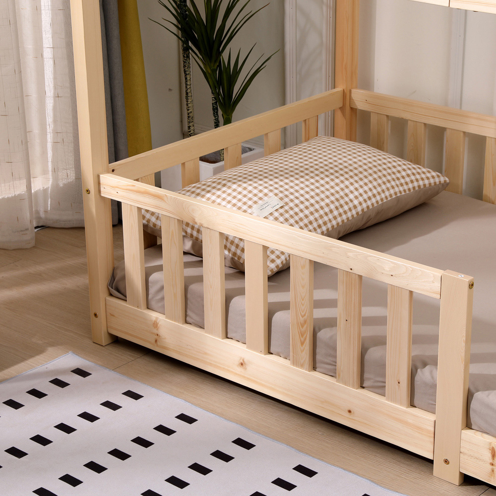 Portland Wood House Natural Kids Bed Frame Image 6