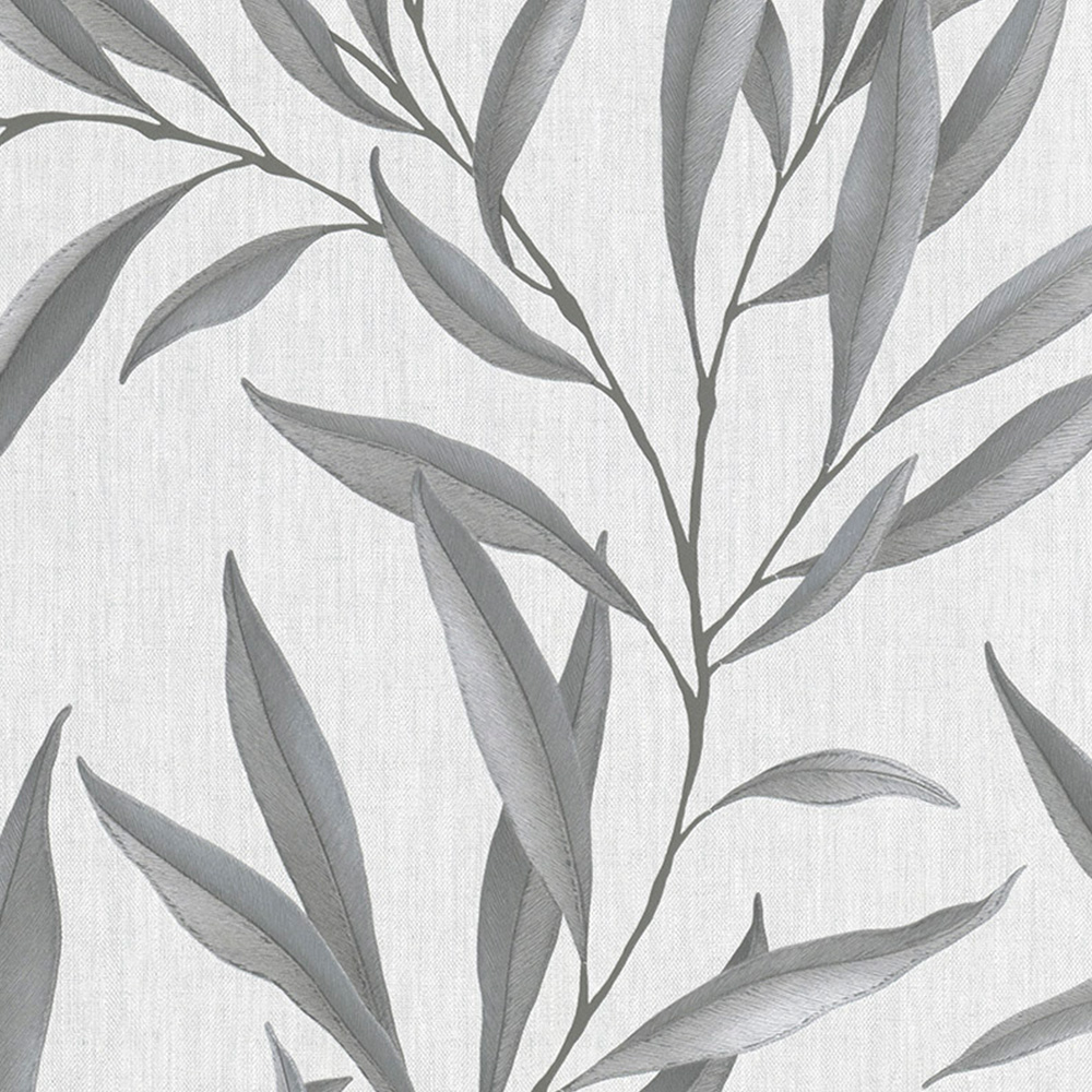 Galerie Avalon Leaf Silver Grey Wallpaper Image 1