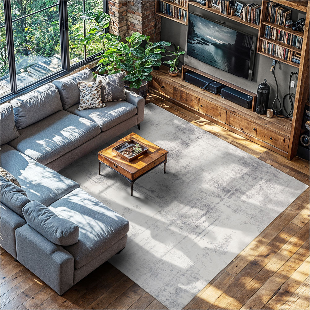 tectake Nadira Black and Beige Abstract Pattern Non-Slip Rug 340 x 240cm Image 2