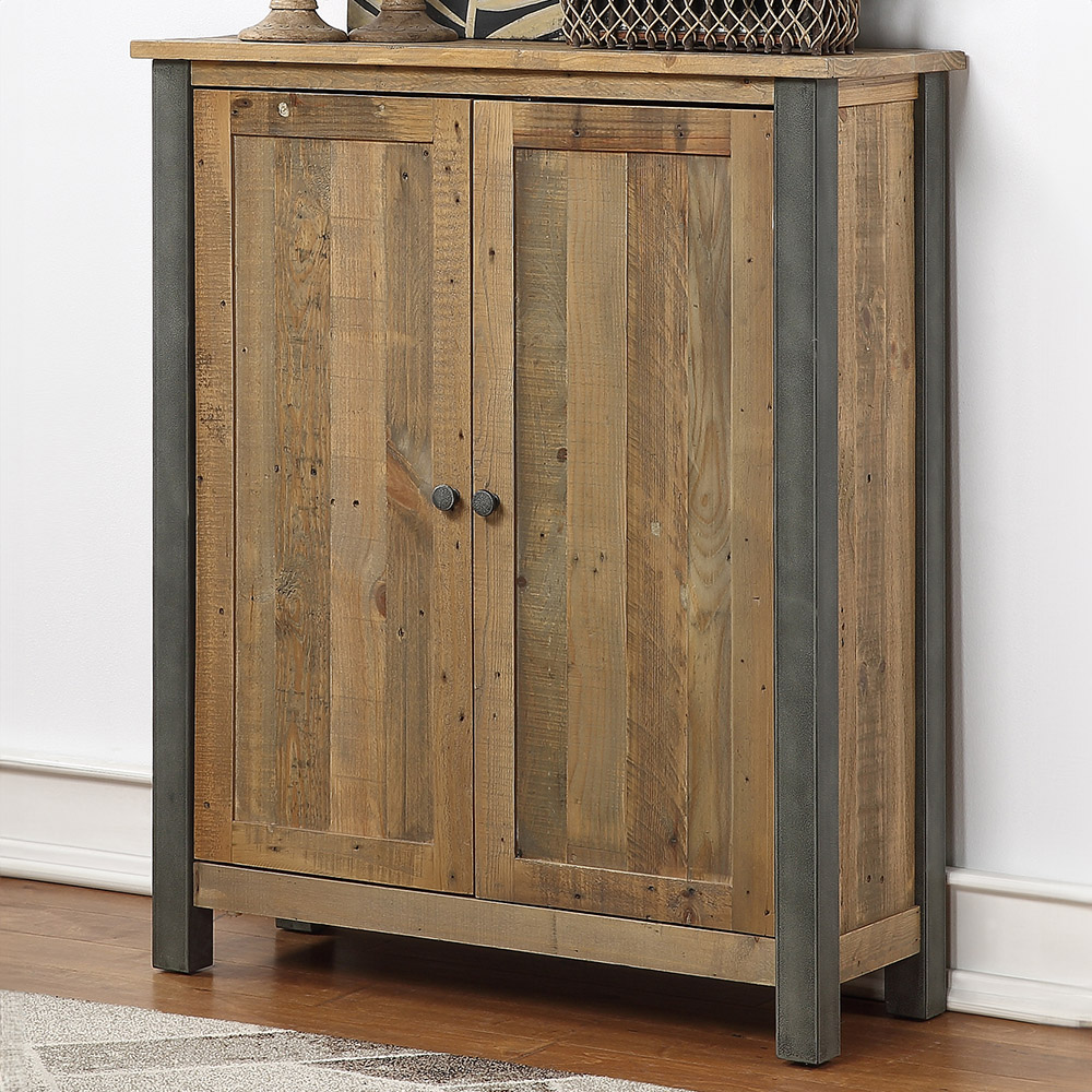 Baumhaus Urban Elegance 4 Shelf Reclaimed Wood Shoe Cabinet Image 1