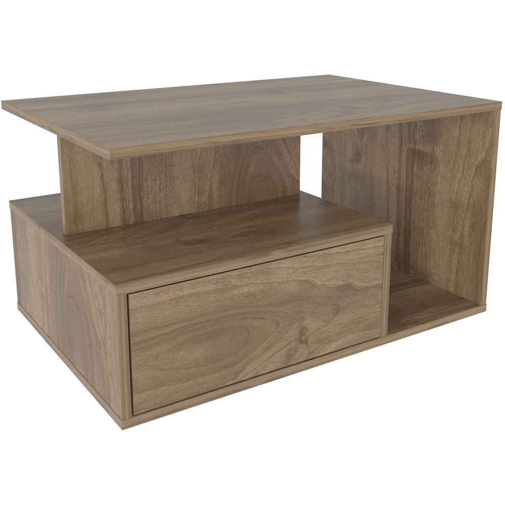 Decorotika Mana Walnut Coffee Table with Shelf and Cabinet Image 6