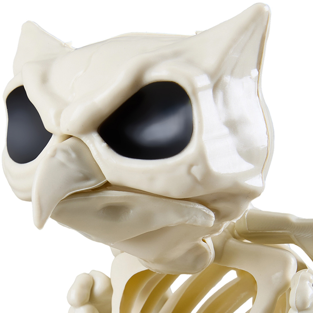Living and Home Cream White Spooky Owl Skeleton Bone Statue Halloween Figurine 31.5cm Image 2