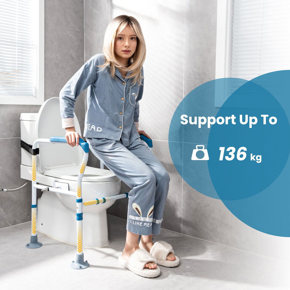 Costway Blue Stand Alone Toilet Safety Frame Image 7