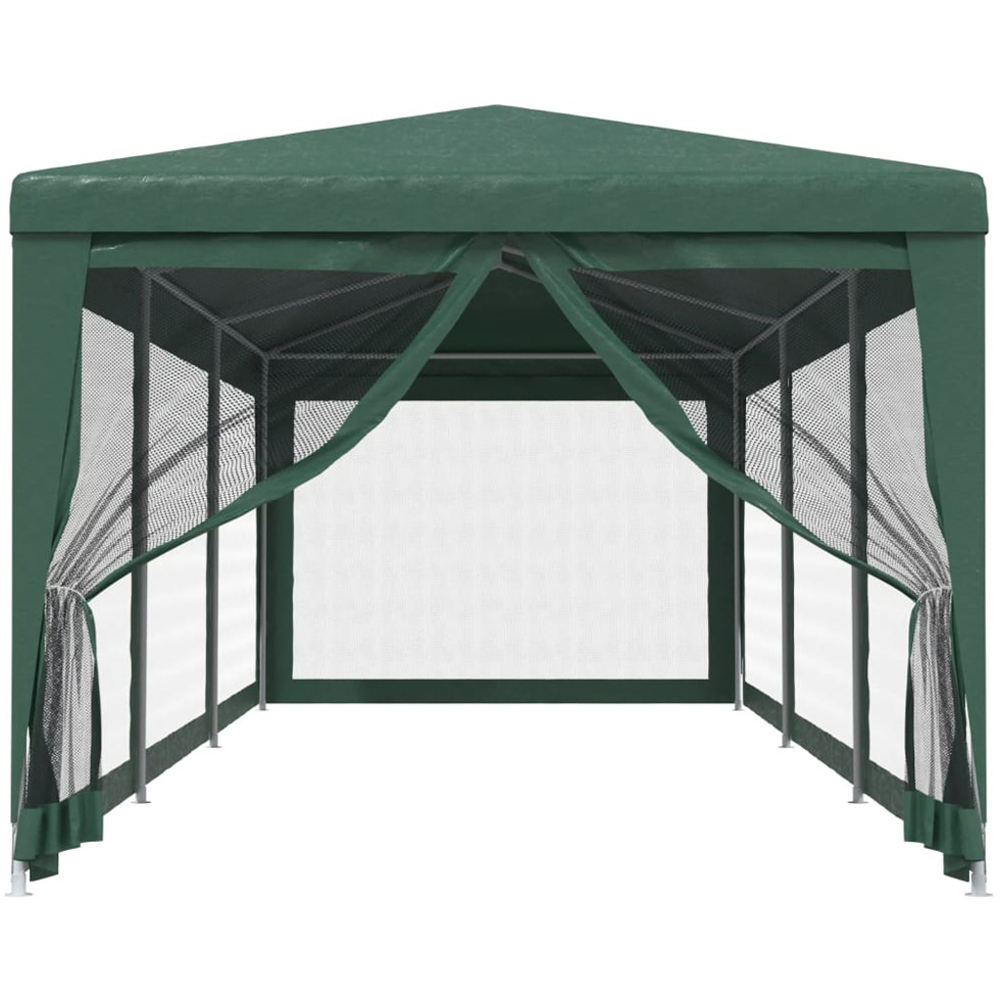 vidaXL 3 x 9m Green Party Tent with 8 Mesh Sidewalls Image 3