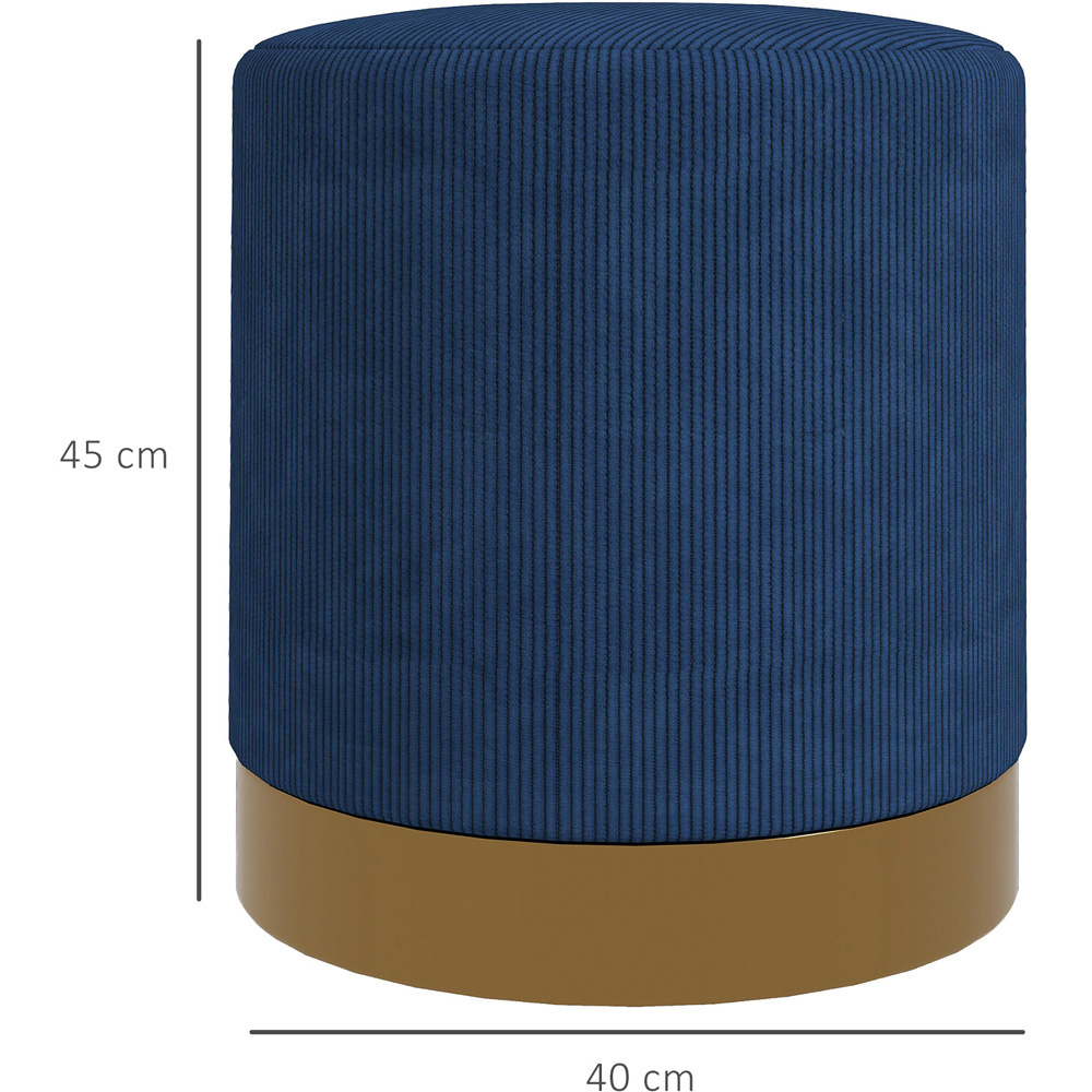 Portland Dark Blue Round Footstool Image 7