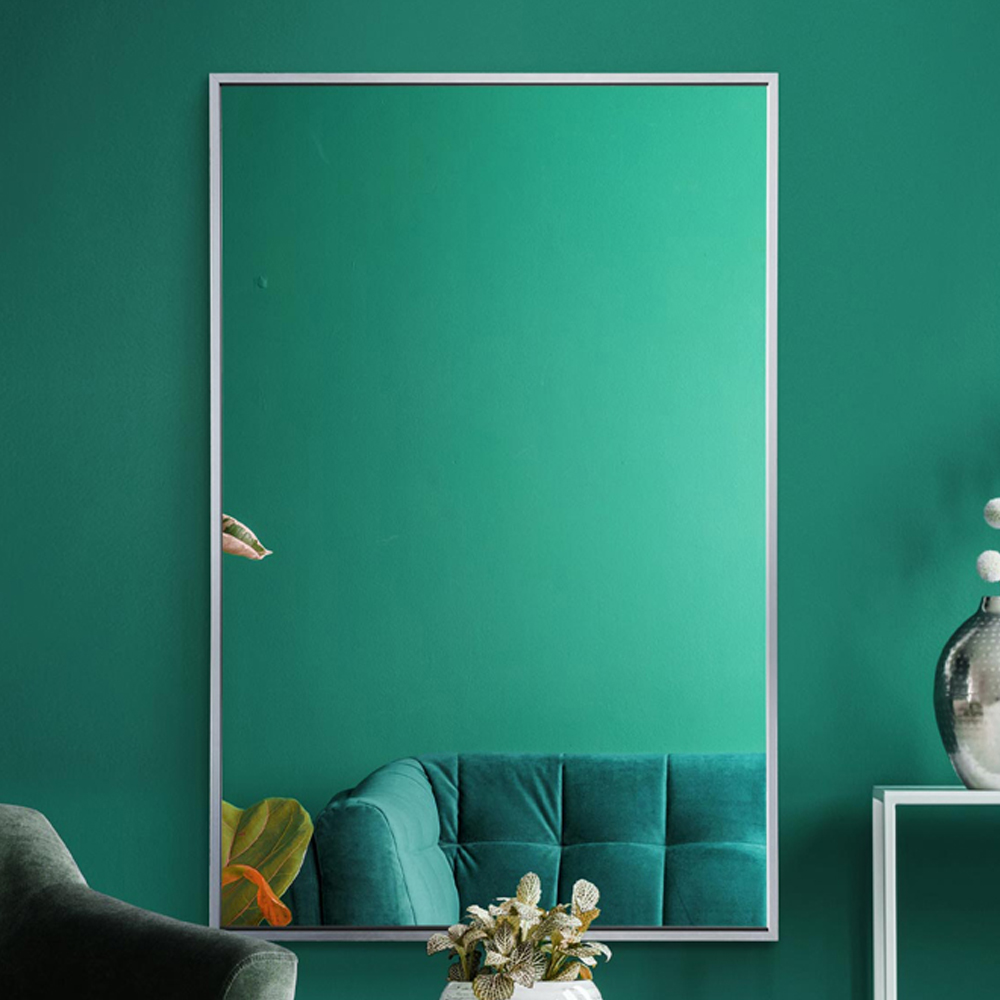 MirrorOutlet The Artus Silver Aluminium Edged Wall Mirror 90 x 60cm Image 2