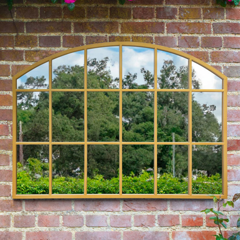 MirrorOutlet The Arcus Gold Framed Arched Garden Wall Mirror 90 x 65cm Image 2