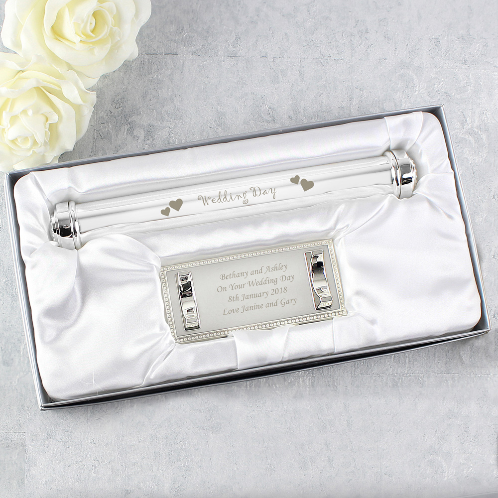 Personalised Memento Personalised Silver Plated Wedding Day Certificate Holder Image 2
