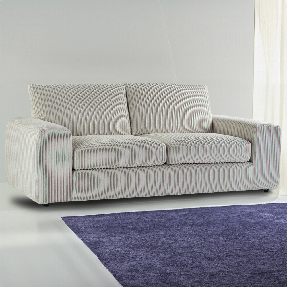 Portland Luciana Luxury 3 Seater Cream Jumbo Cord Sofa Image 1