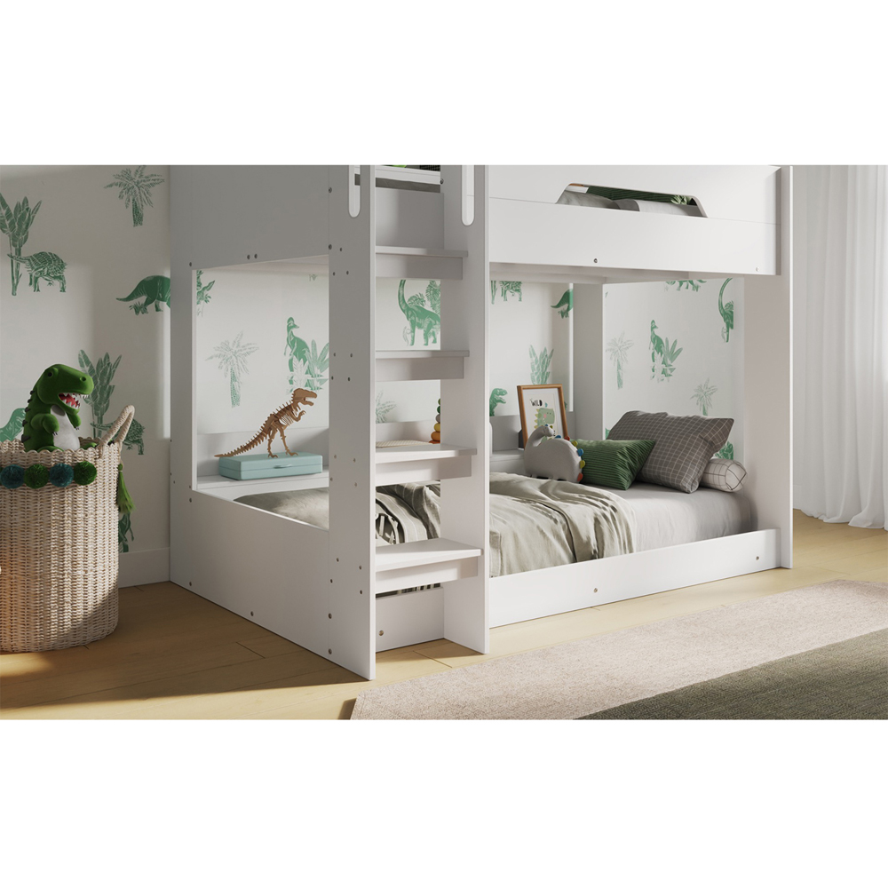 Flair Gravity White Low Bunk Bed with Shelves Image 4