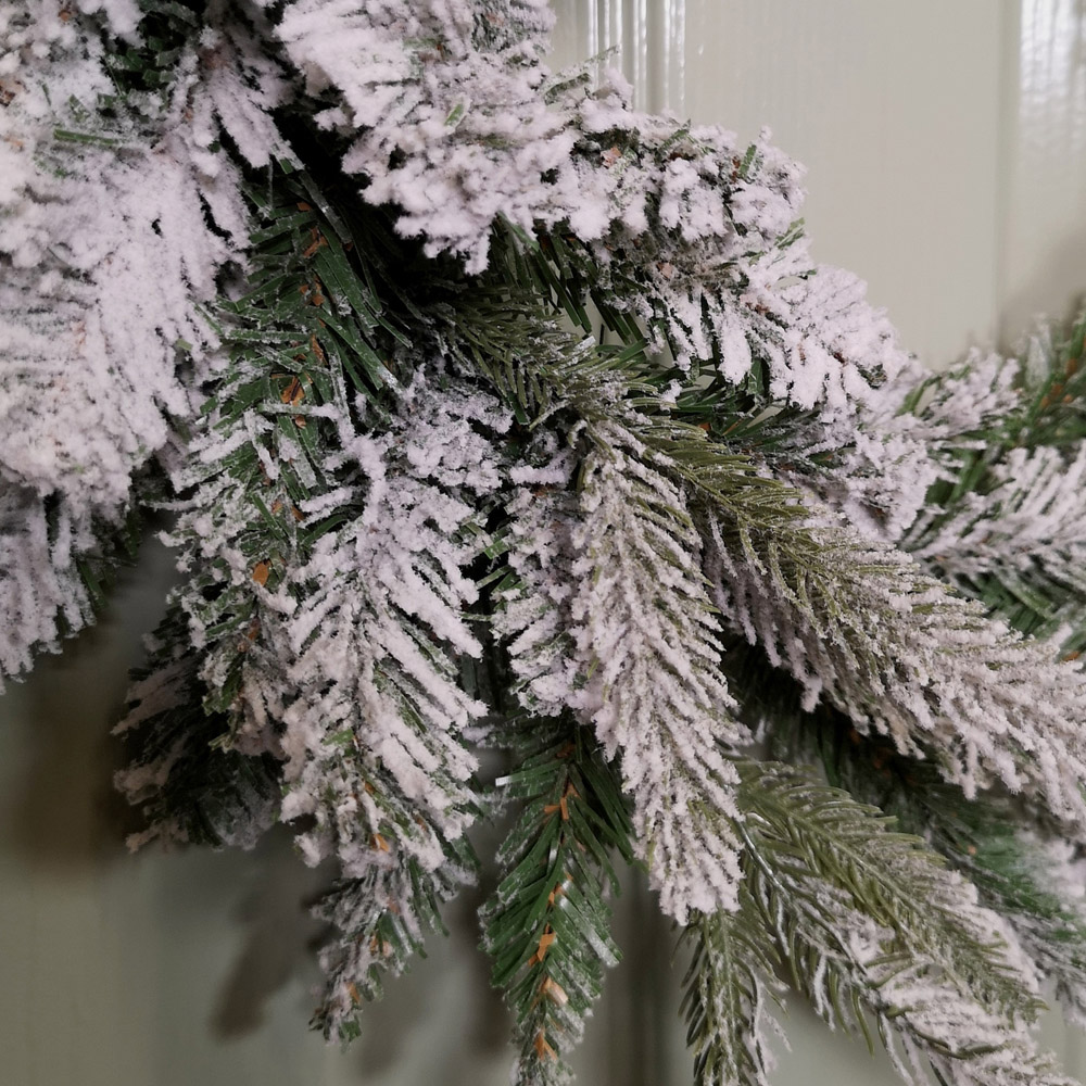 Samuel Alexander Snow Flocked Christmas Wreath Green 45cm Image 4