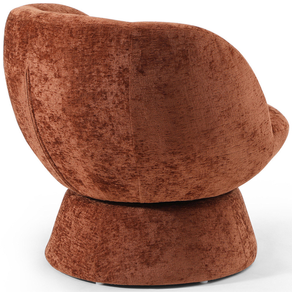 Tom Terracotta Chenille Swivel Accent Tub Chair Image 5