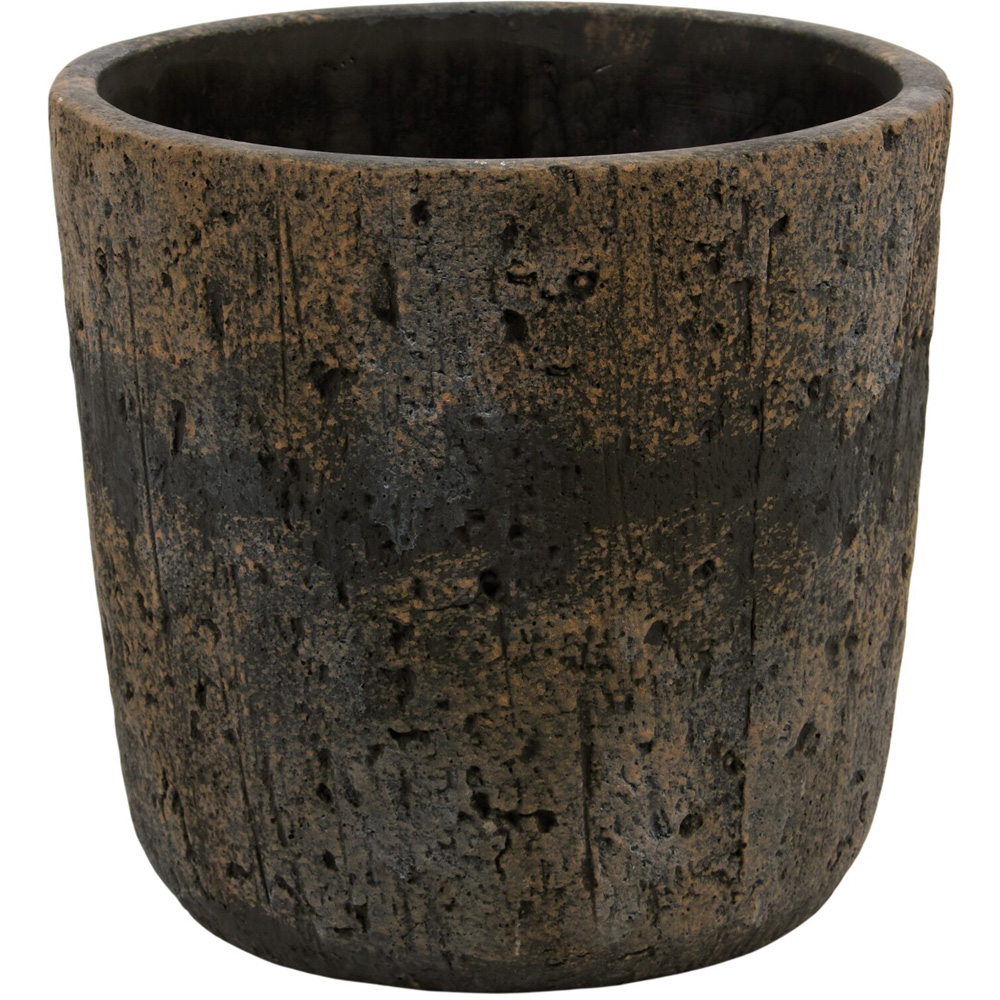 Stoneware Plant Pot Brown 20cm Image 1