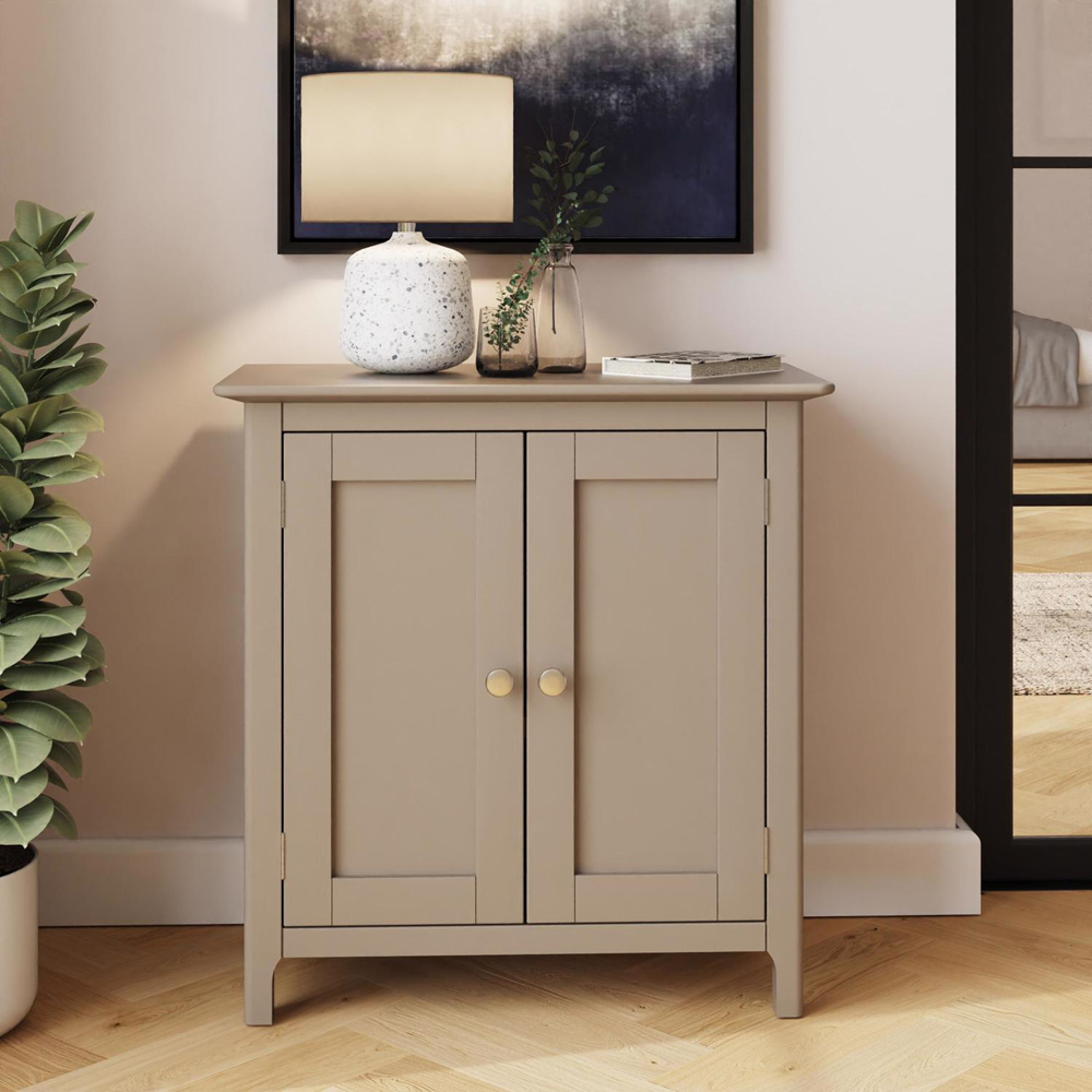 FWStyle Palma 2 Door Putty Ready Assembled Compact Sideboard Image 7