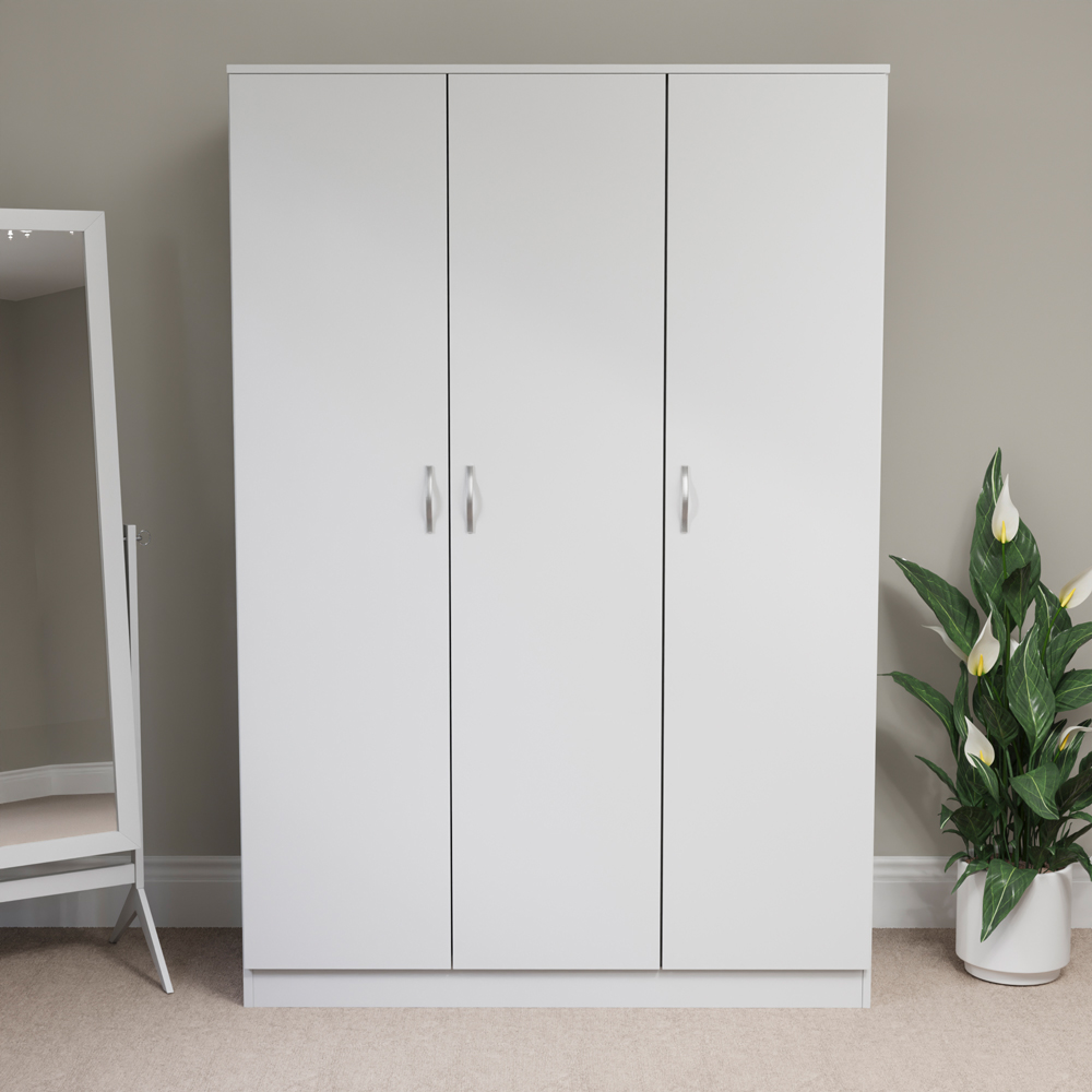 Vida Designs Riano 3 Door White Wardrobe Image 3
