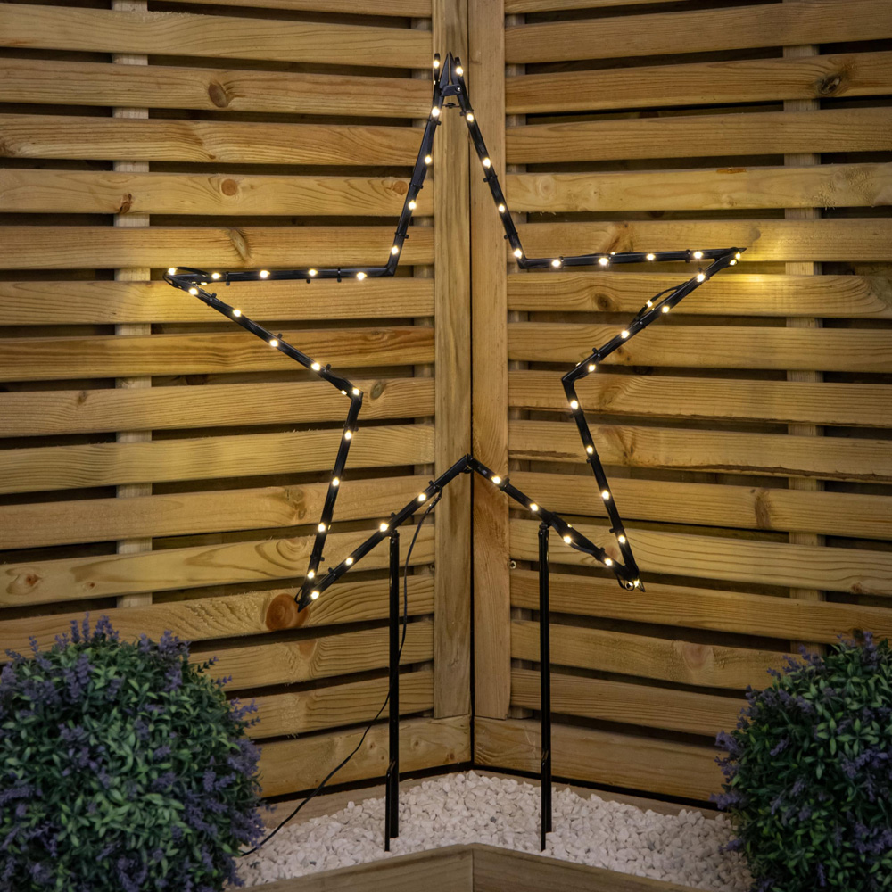 Samuel Alexander 92 Warm White LED Dewdrop Metal Christmas Star with Garden Stake 60cm Image 9